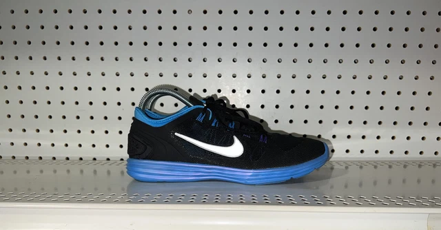 Nike Lunar Hyperworkout XT+ Womens Athletic Running Shoes Size 9 Black Blue