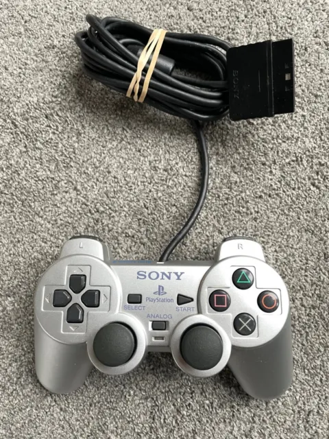 Official Genuine Sony PS2 Playstation DualShock 2 Controller - Silver