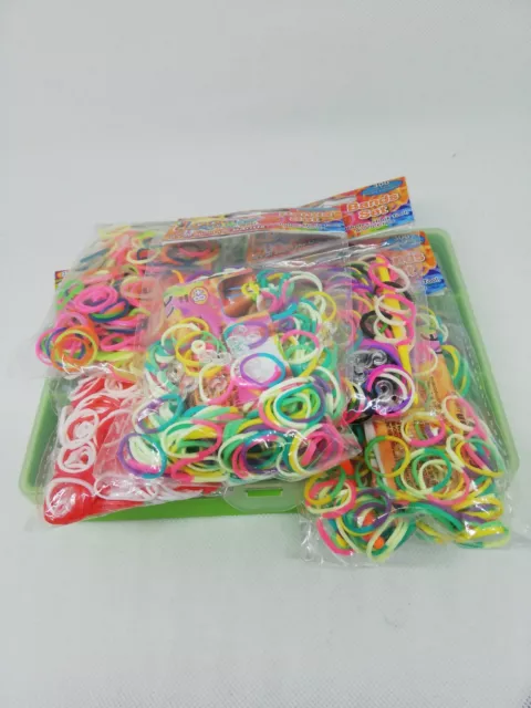 New Colourful Rubber Band Loom Making Kit S-Clips Y - Tool Hook & Bands Inc  ML