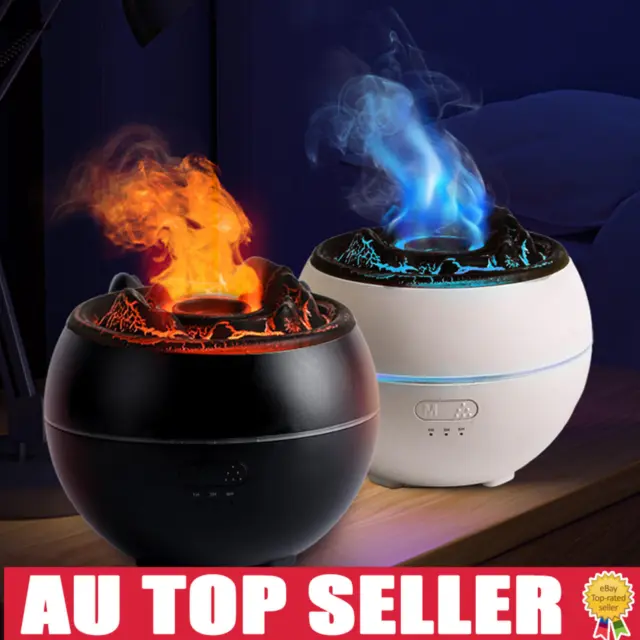 ESSENTIAL OIL DIFFUSER HOT Volcano Flame Humidifier w/ Remote For Home  Bedroom $53.81 - PicClick AU