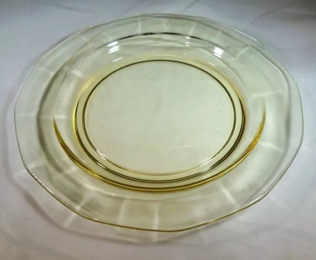 FOSTORIA GLASS FAIRFAX YELLOW #2375 6" DIAMETER BREAD & BUTTER or DESSERT PLATE!