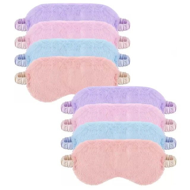 8pcs Plüsch -Augenmasken pelzige Schlafmasken tragbare Augenabdeckungen