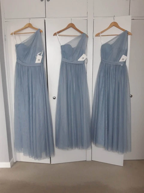 BABARONI DUSTY BLUE bridesmaid dress size 6 80.00 PicClick UK