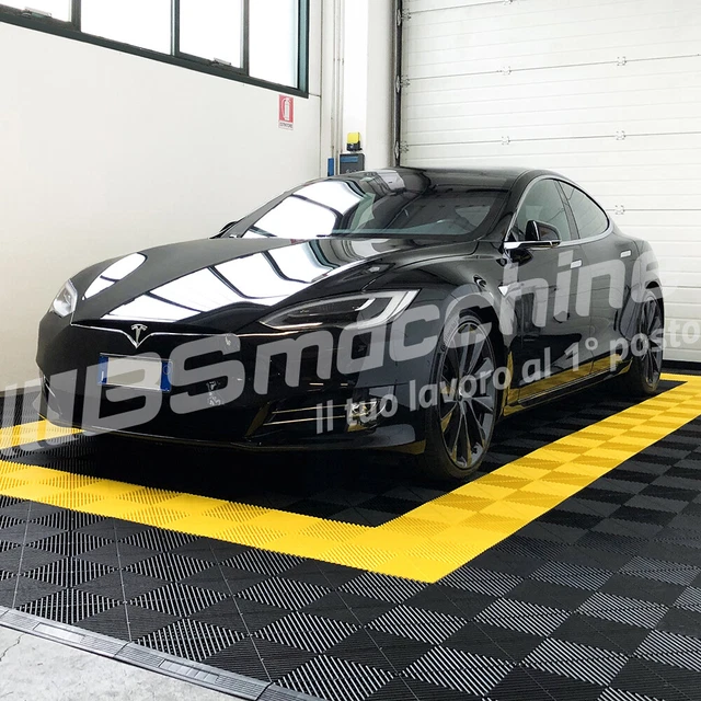 Piastrella per pavimento officina garage SOGI PAV-03-GI in PP giallo - 40x40cm