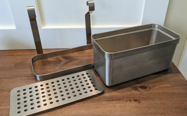 IKEA GRUNDTAL HANGING Stainless Steel Cutlery Utensil Holder