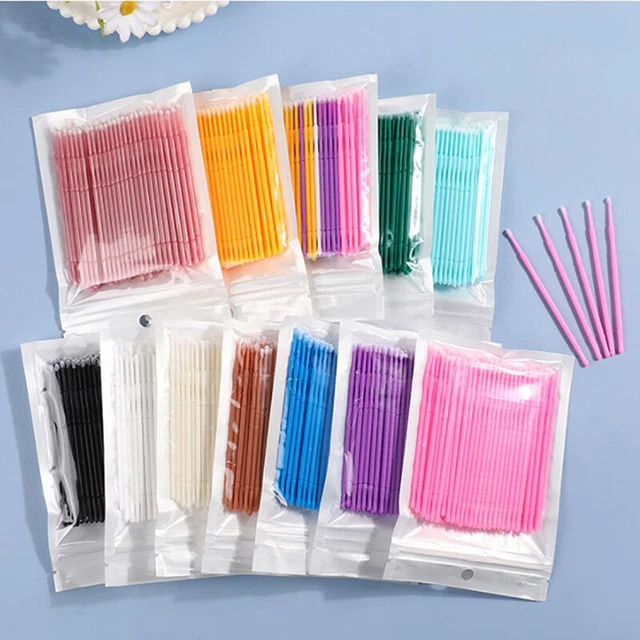 100 piezas/paquete de micro cepillos flexibles aplicadores de microcepillo ojo JO