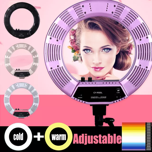 3000k - 5500K 18"  Dimmable LED Ring Light Stand Make Up Studio with tripod