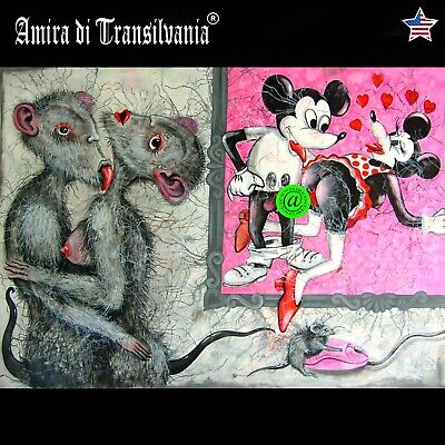 pop art modern painting indipendent contemporary artist cartoon mickey mouse art