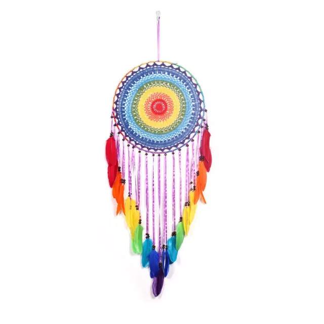 Traumfänger Dreamcatcher Bunt Feder Holzperle Haus Dekoration Wohnzimmer DE NEU