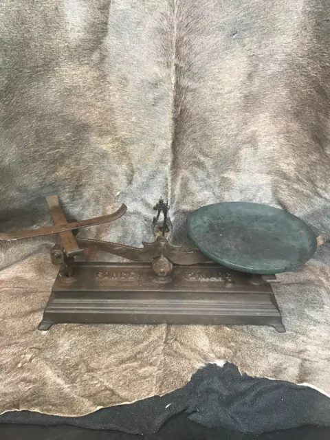 Antique Cast Iron Balance Scale. French 2 KILOG By Force. In Original Condition!