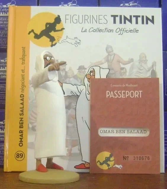 TINTIN - FIGURINE DE MOHAMMED BEN KALISH EZAB + LIVRET + PASSEPORT
