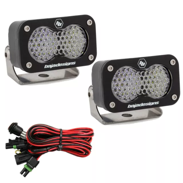 Baja Designs S2 Sport Clear Work/Scene Beam 5000K LED Light Pods W/ Harness