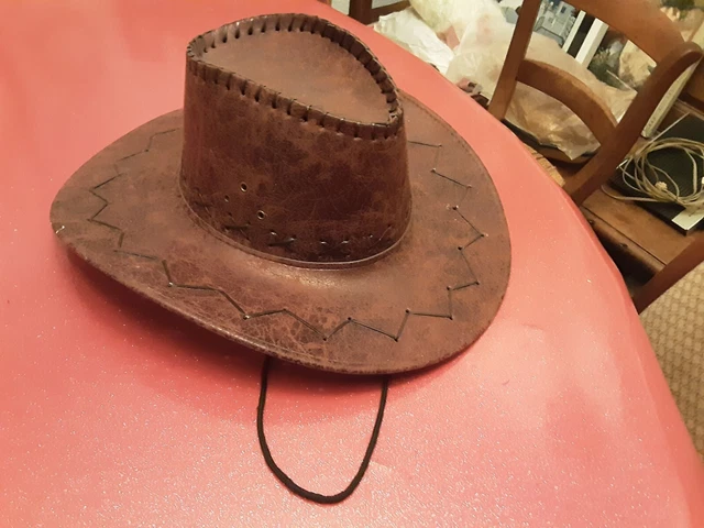 Chapeau  Croute De Cuir  Marron  Cow Boy  Western