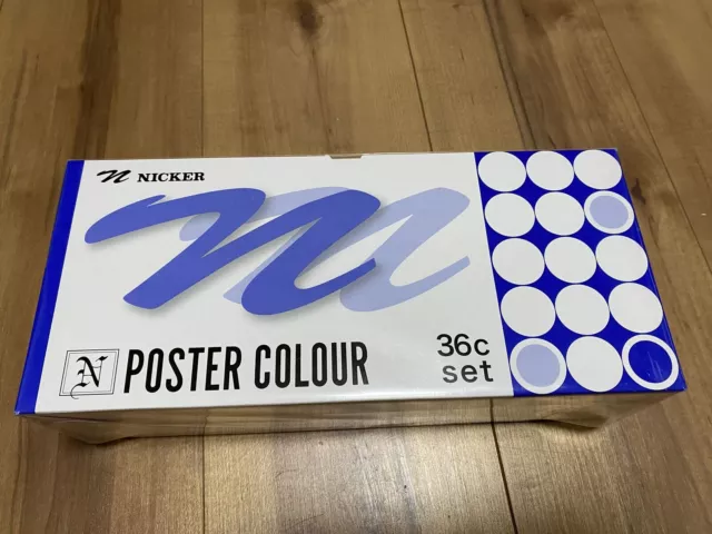 Nicker Poster Color 36 Colors 40ml PC40ML36N Watercolor Paint Plastic Container