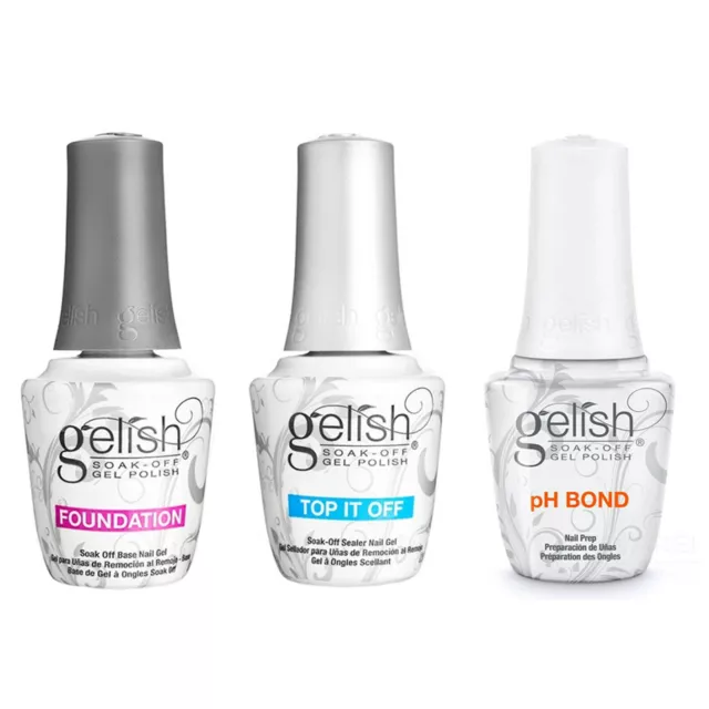 Gelish Nail Soak-Off Gel Polish PRO Base Foundation / pH Bond / Top-It-Off 15ml