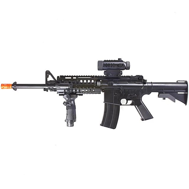 200 FPS FULL AUTO ELECTRIC AEG AIRSOFT RIFLE GUN w/ SCOPE & LASER 6mm