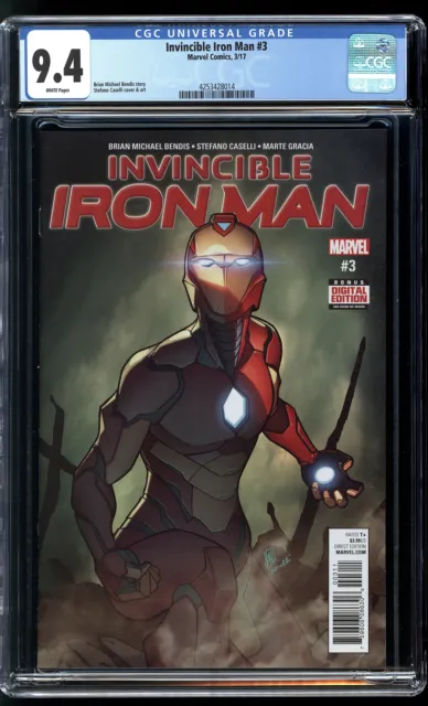 Invincible Iron Man 3 CGC 9.4 NM 1st Ironheart Armor Riri Williams Stark A.I