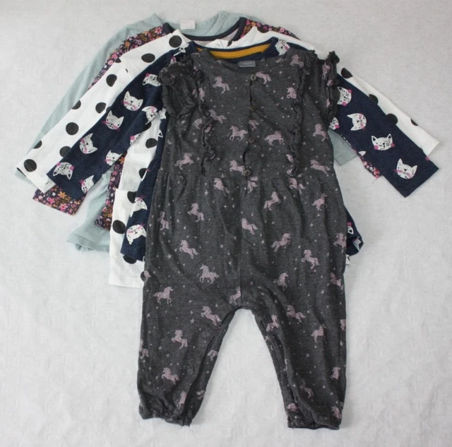 Girls Age 12-18 / 18-24 Months Bundle, Romper Dresses T-shirt, Next H&M, 5 Items