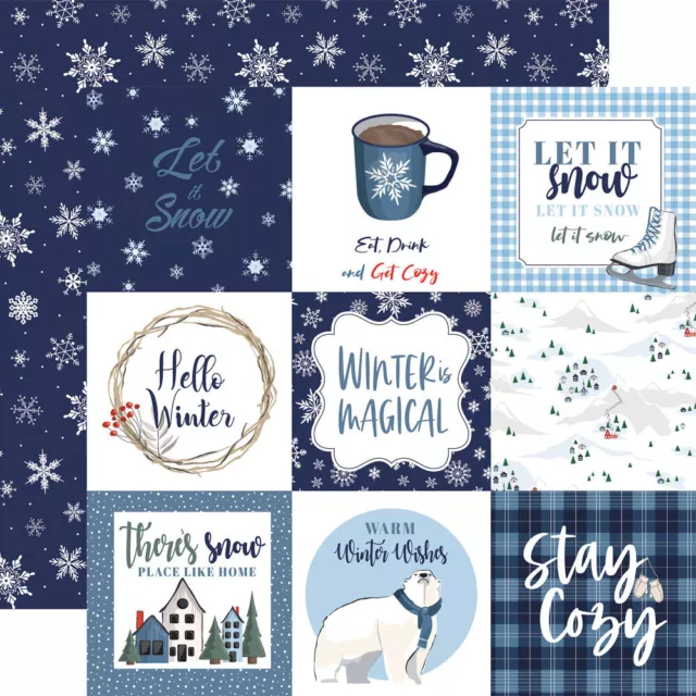 Carta Bella Wintertime 12 x 12 Papierpad Sammelset - Schneeflocken Winterschnee 3