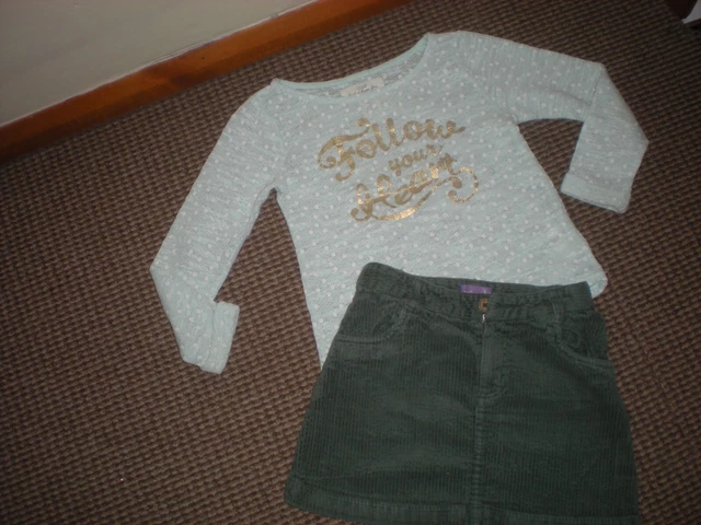 Pacchetto vestiti per ragazze età 6-7 anni abito jeans gonna top maglione collant successivo 3