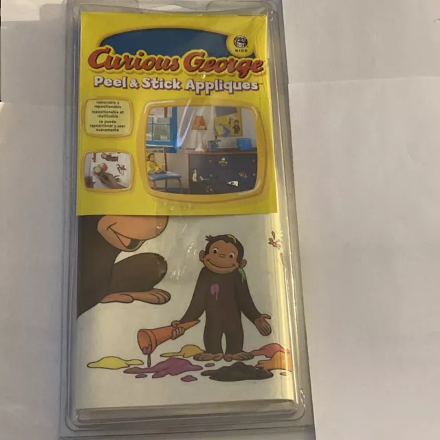 Curious George Stickers 20 pc.precut wall appliques PBS NIP