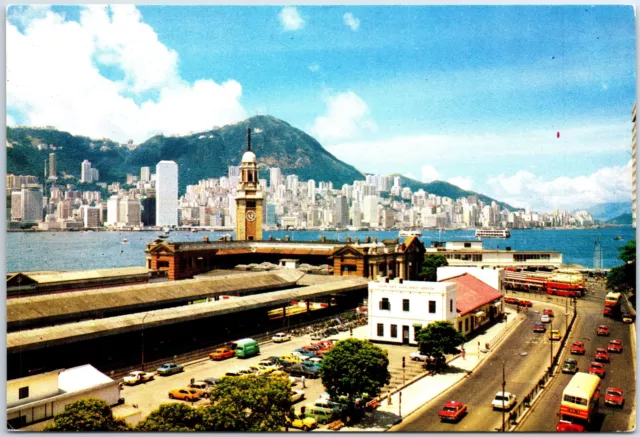 Vintage Continental Sized Postcard The Canton Railway Terminal Kowloon Hong Kong