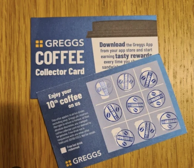 GREGGS LOYALTY CARD X10 Cards £7.00 PicClick UK