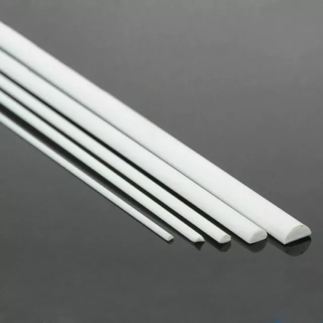 ABS Plastic Semi-round Semicircle Rod Sticks Bar 1 x 2/2 x 4mm x 250mm Model DIY