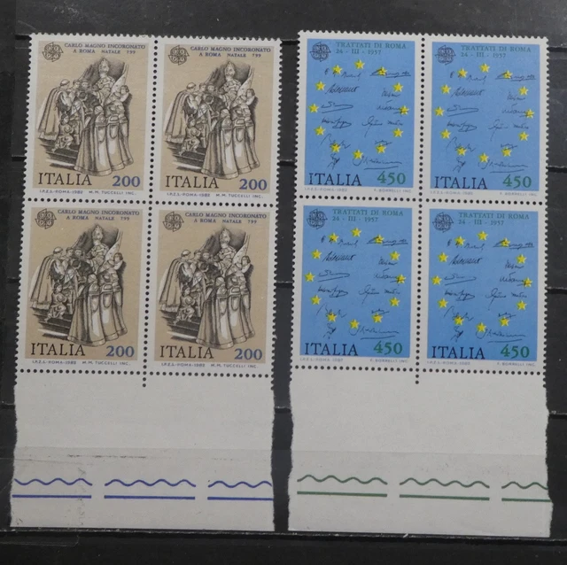 TIMBRES ITALIE** Série complète EUROPA 1982, en blocs de 4 (A404)