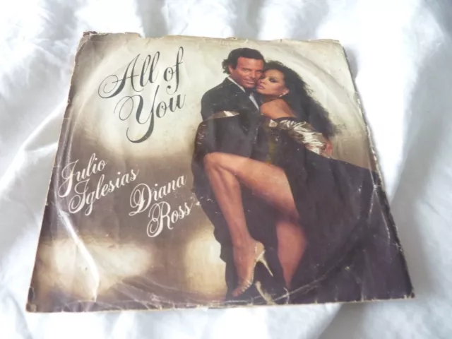 Julio Iglesias Diana Ross USA pop 7" All Of You plays lowVG/VGminus tatty sleeve