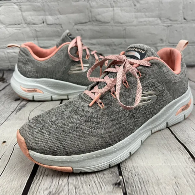 SKECHERS WOMENS ARCH Fit Running Shoes Size 10 Comfy Wave Gray Sneakers ...
