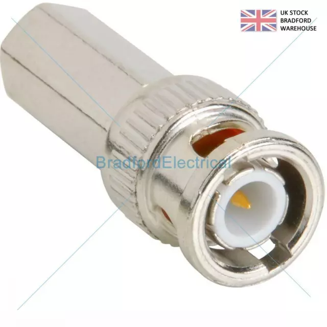 BNC Twist Screw ON Plug Male Connector 75  for CCTV RG59 Coaxal Cable