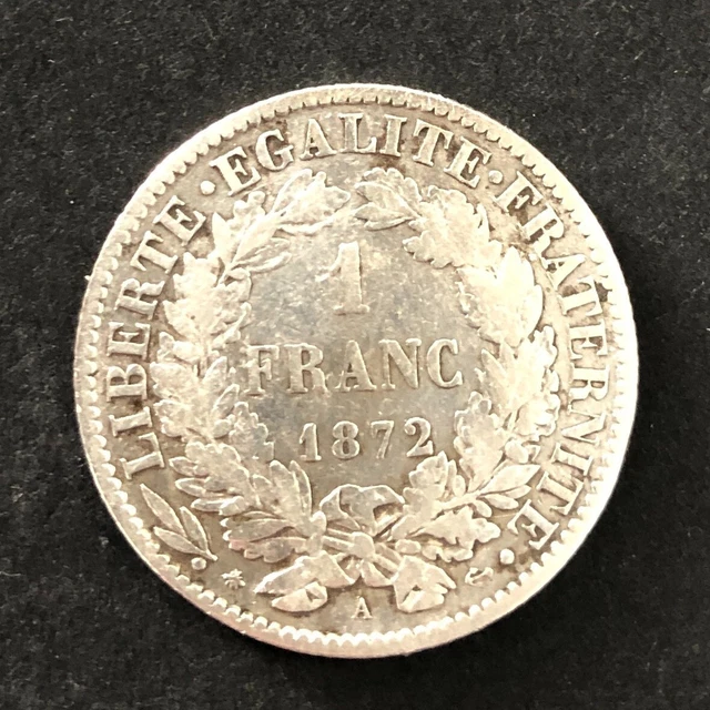 PIÈCE DE 1 franc Cérès en Argent 1872 A EUR 20,00 - PicClick FR