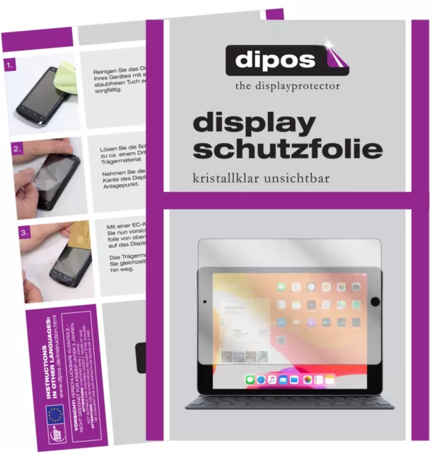 2x Schutzfolie für Apple iPad 10.2 Zoll (2019) klar Displayschutzfolie Display