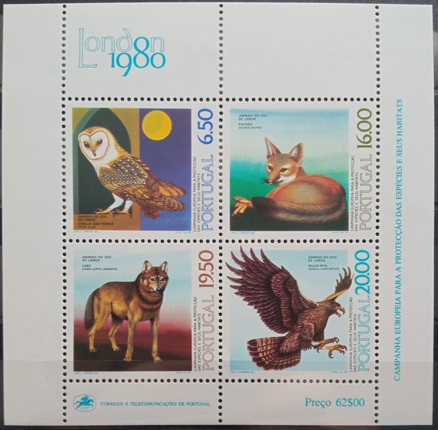 1980 Portugal; Fauna, Bl. 30, mint/MNH , ME 5,-