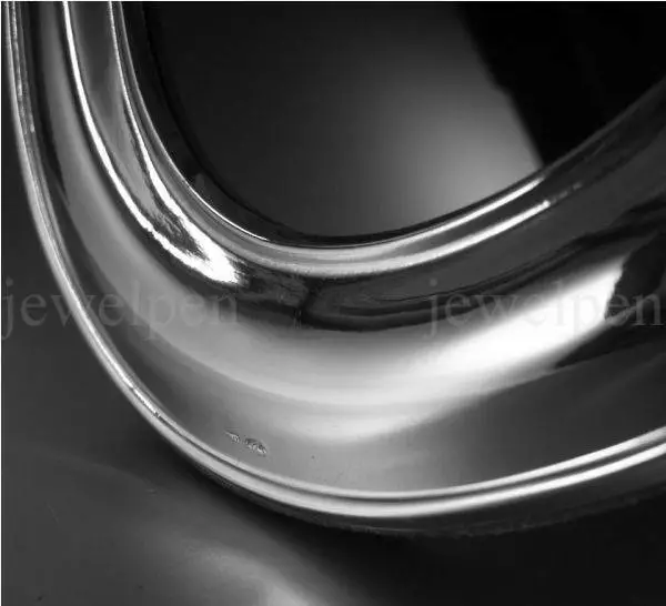 06x09 Elegante Oval Lisa Marco de Fotos Sólido 925 Plata de Ley (V)