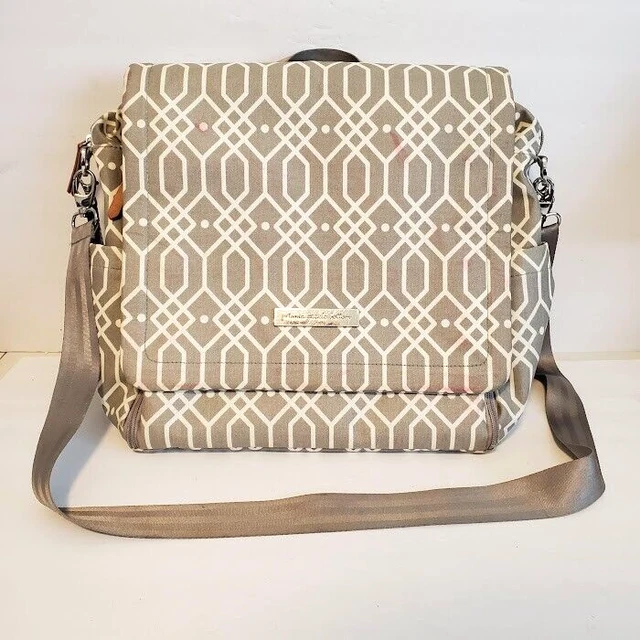 Petunia Pickle Bottom Quartz Gray White Boxy Diaper Bag Backpack w Changing Pad