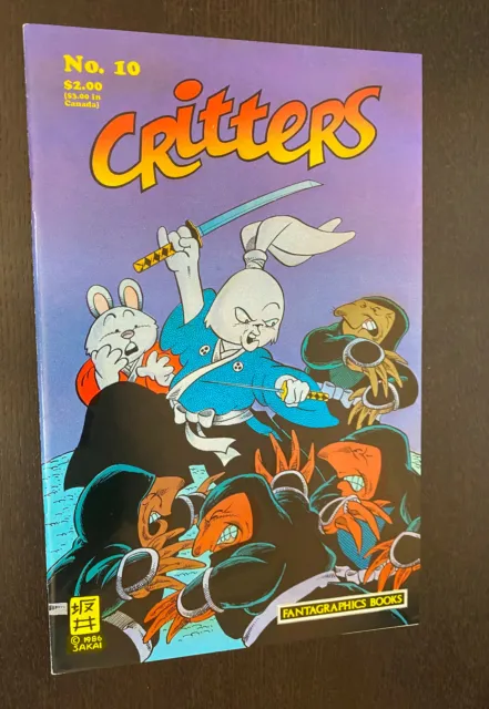 CRITTERS #10 (Fantagraphics 1986) -- Early USAGI YOJIMBO -- VF- (Rust)