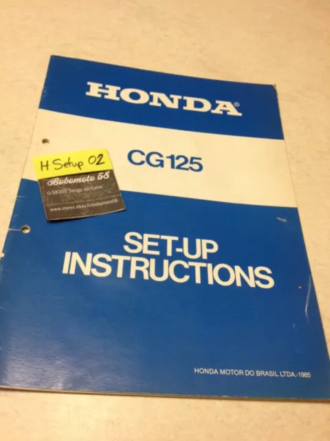 Honda CG125 CG 125 125CG Instruction preparation setup manuel set-up