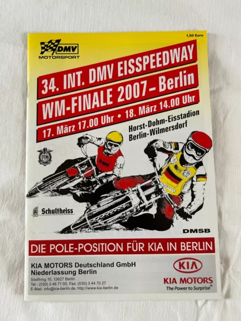 Rare Speedway programme: World Ice Speedway Final, Berlin 17/18-03-2007 - new