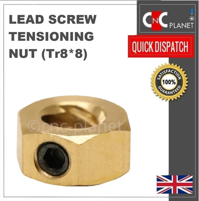 Stepper Screw Stainless Steel Fully Thread Screw Rod 1mm 2mm 4mm 8mm Lead T8 Lead Screw With Brass Nut 8mm Diameter Trapezoidal Rod Tapped Block(Pitch 2mm Lead 8mm,1000mm