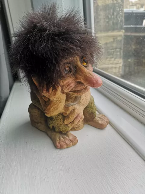 Vintage Large Nyform Troll 170 The Thinker  (Retired Model). Very Collectable 3