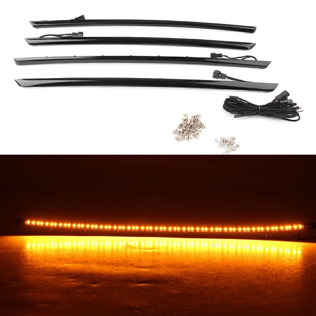 Pannello Porta Auto Ambiente Luce LED Barre Lampada Arancione Fit BMW F30 Doppio Colore Blu
