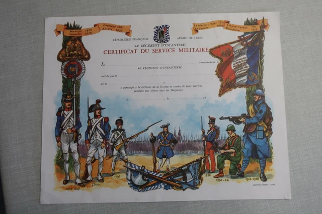 RARE CERTIFICAT DE bonne conduite militaire 3 régiment Inf 1908 EUR 8,80 - FR