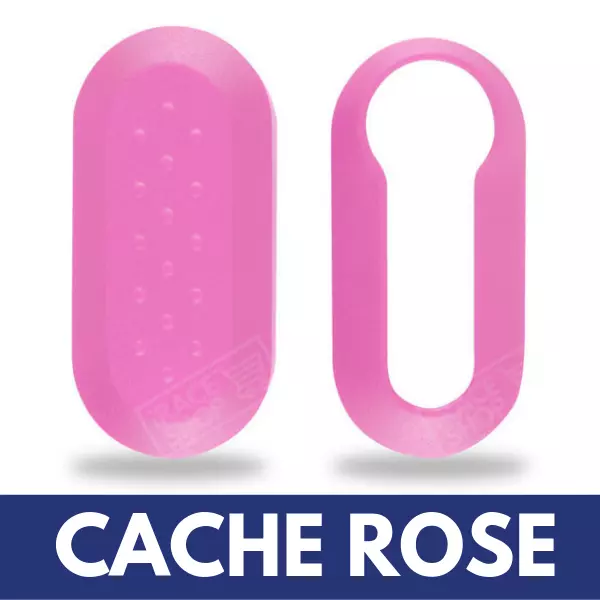 Cache Rose pour Boitier Coque de Télécommande Clé Plip Fiat 500, Abarth