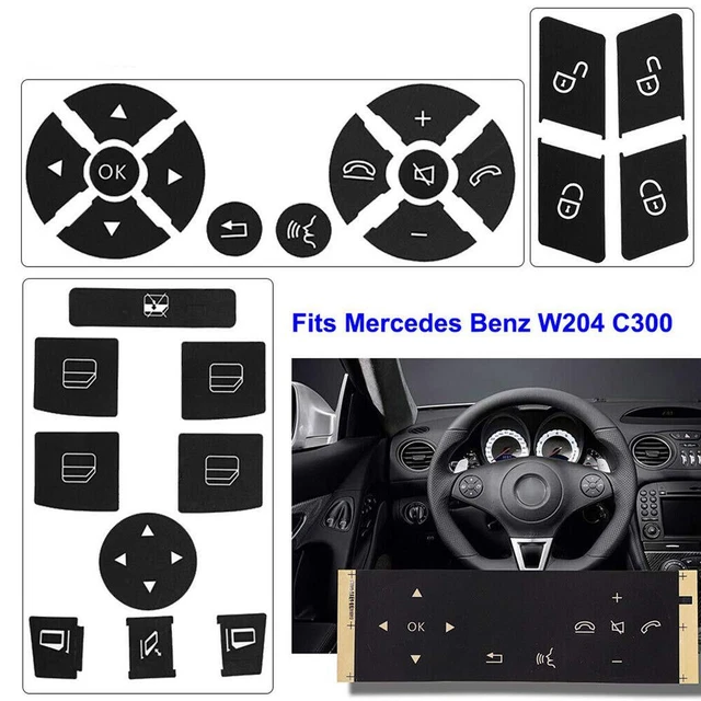 Car Button Stickers Kit Steering Wheel | Door Lock | Window Switch Button Repair