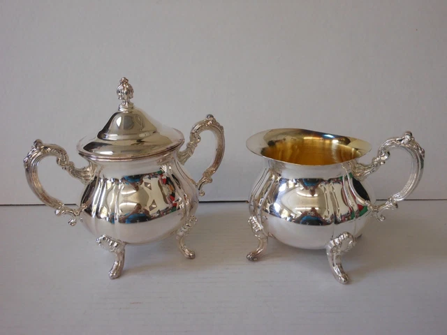 Vintage Leonard Silver Plated Lidded Sugar & Creamer Set