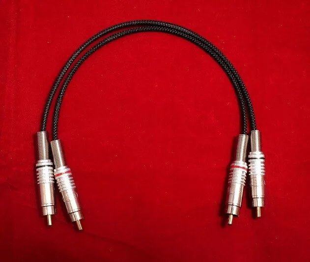Basic pure silver wire audio interconnect w/RCA set-  Black- 2 foot length