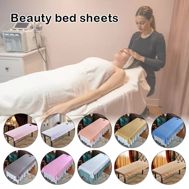 Striped Massage Table Bed Sheet Cover Beauty Salon Massage SPA W/ Hole Sheets 1x