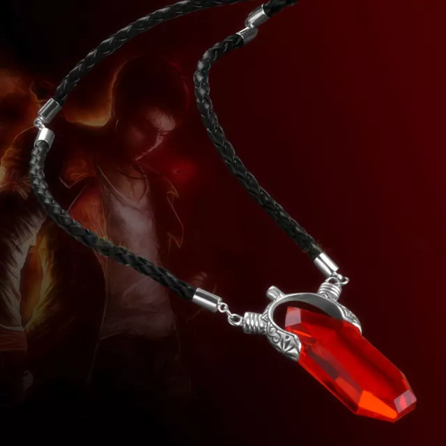 Anime Devil May Cry Crystal Necklace Dante Vergil Pendant Chain Cos Men Jewelry